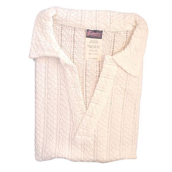 Retro 80s Vintage Fredericks of Hollywood Womens  Sheer VNeck Long Sleeve blouse - Picture 1 of 4